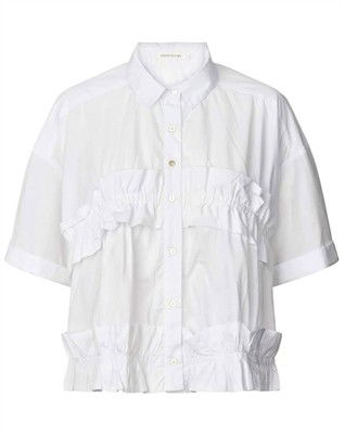 Paige Poplin Frill Top